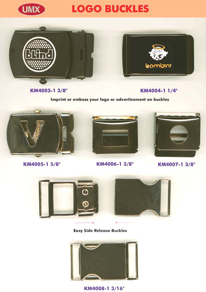 Imprint, Emboss Logo Buckles, Side Release buckles For Custom Made Logo and
Advertisement