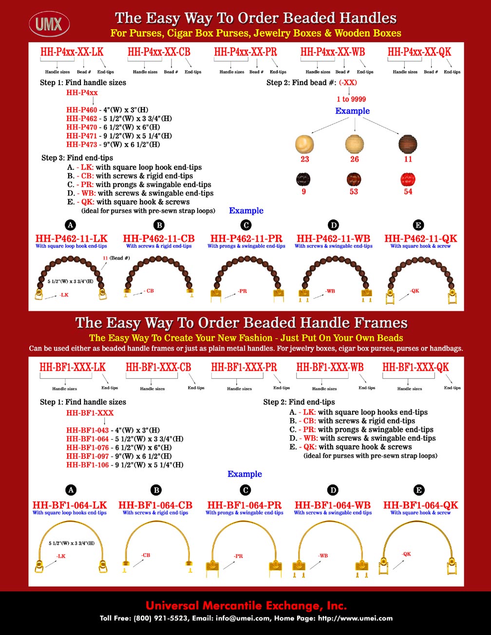 Beaded Handles - Ordering Guide 2