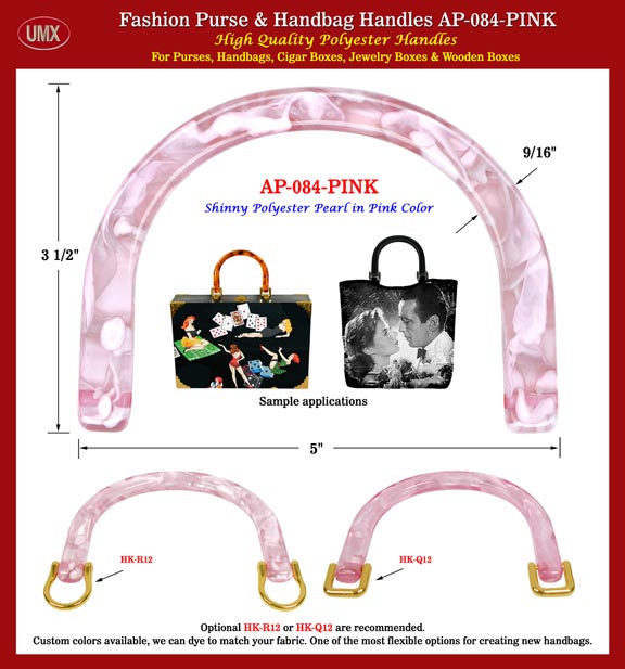 Wholesale Cigarbox Purse, Handbag, Purse Handles: AP-084 Pink Color Plastic Cigarbox Purse Handle