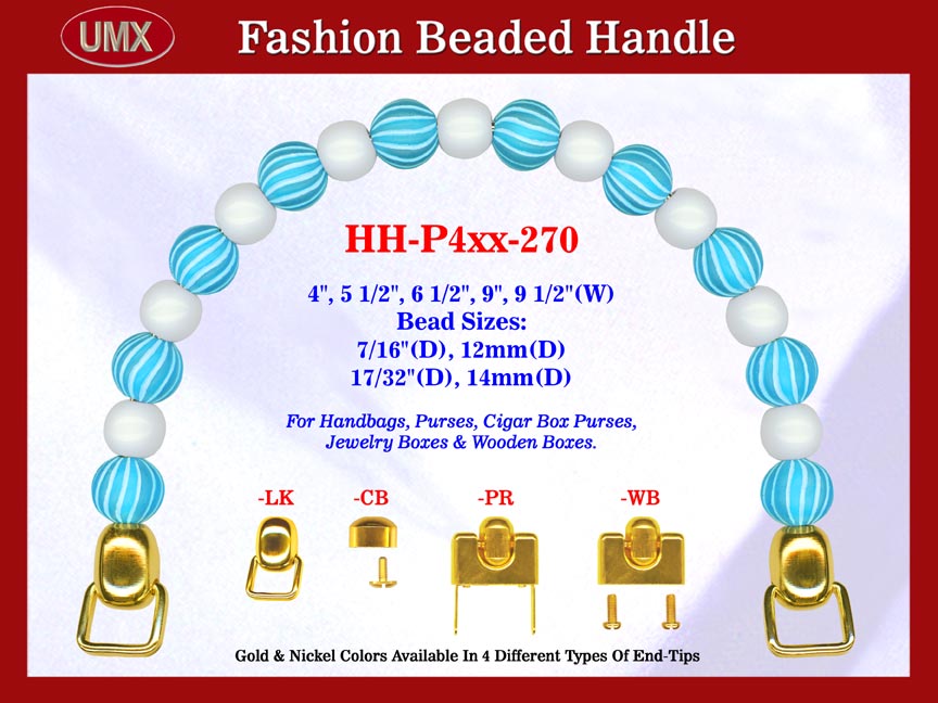 Beaded Handbag Handle: HH-P4xx-270 Purse Hardware For Designer Purses