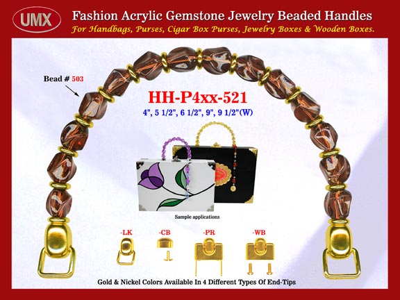 We are supplier of women's vintage handbag making hardware Supplies. Our wholesale women's vintage handbag handles are fashioned from garnet gemstone beads - acrylic garnet gemstone beads.