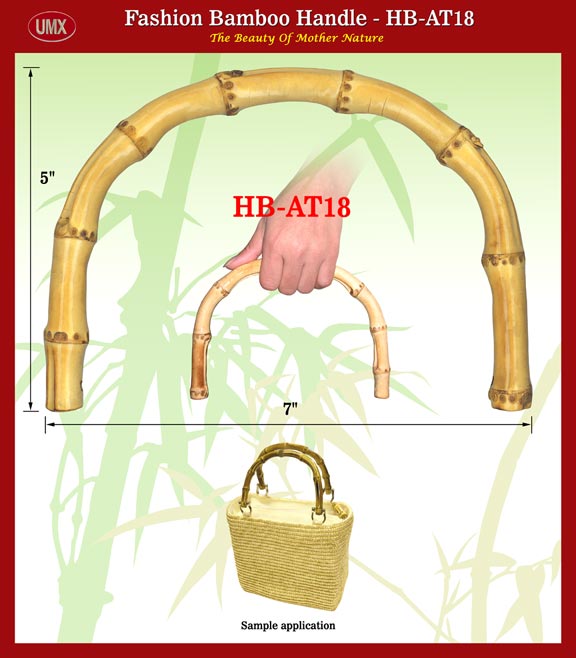 Stylish fashion handbag, purse, wallet, backpack, briefcase handle: 7" bamboo
root handle HB-AT18 for HANDBAGS, PURSES, BRIEFCASES, BACKPACKS, WALLET