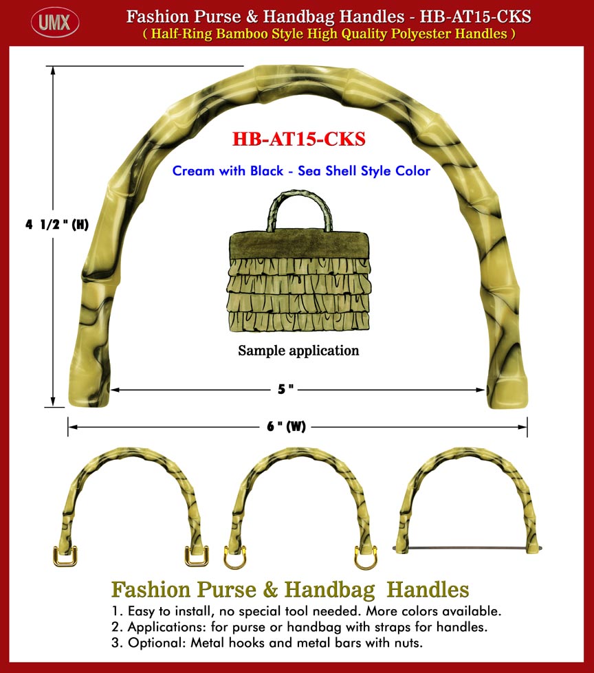 UMX HB-AT15-CKS Fashion Purse and
Handbag Handles- Bamboo Style