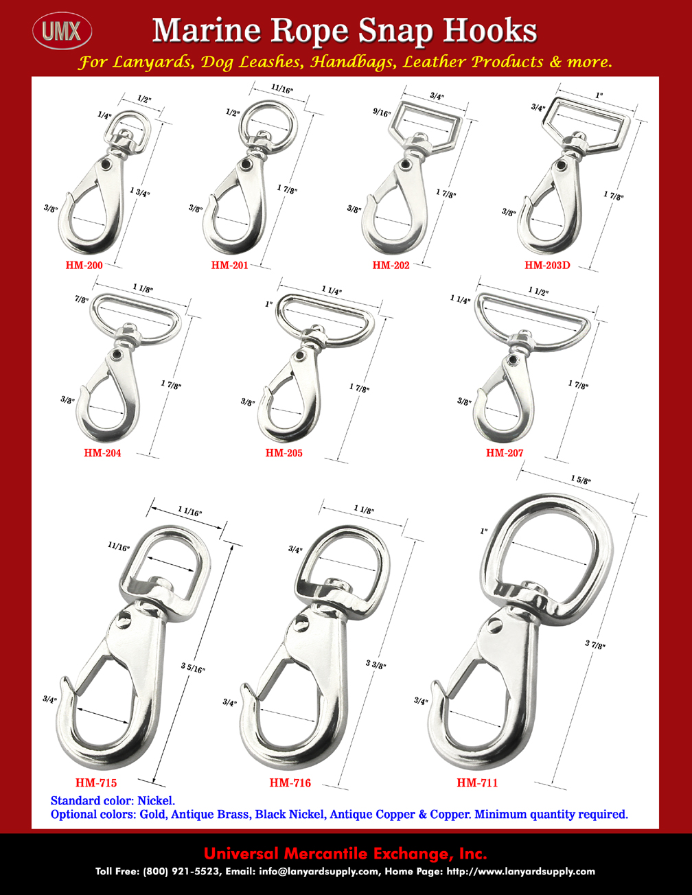 Easy Push Gate Marine Rope Snap Hooks - Schematic Drawing