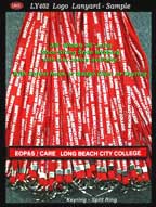 long beach city college - 3/8 inch custom logo lanyard with keyring