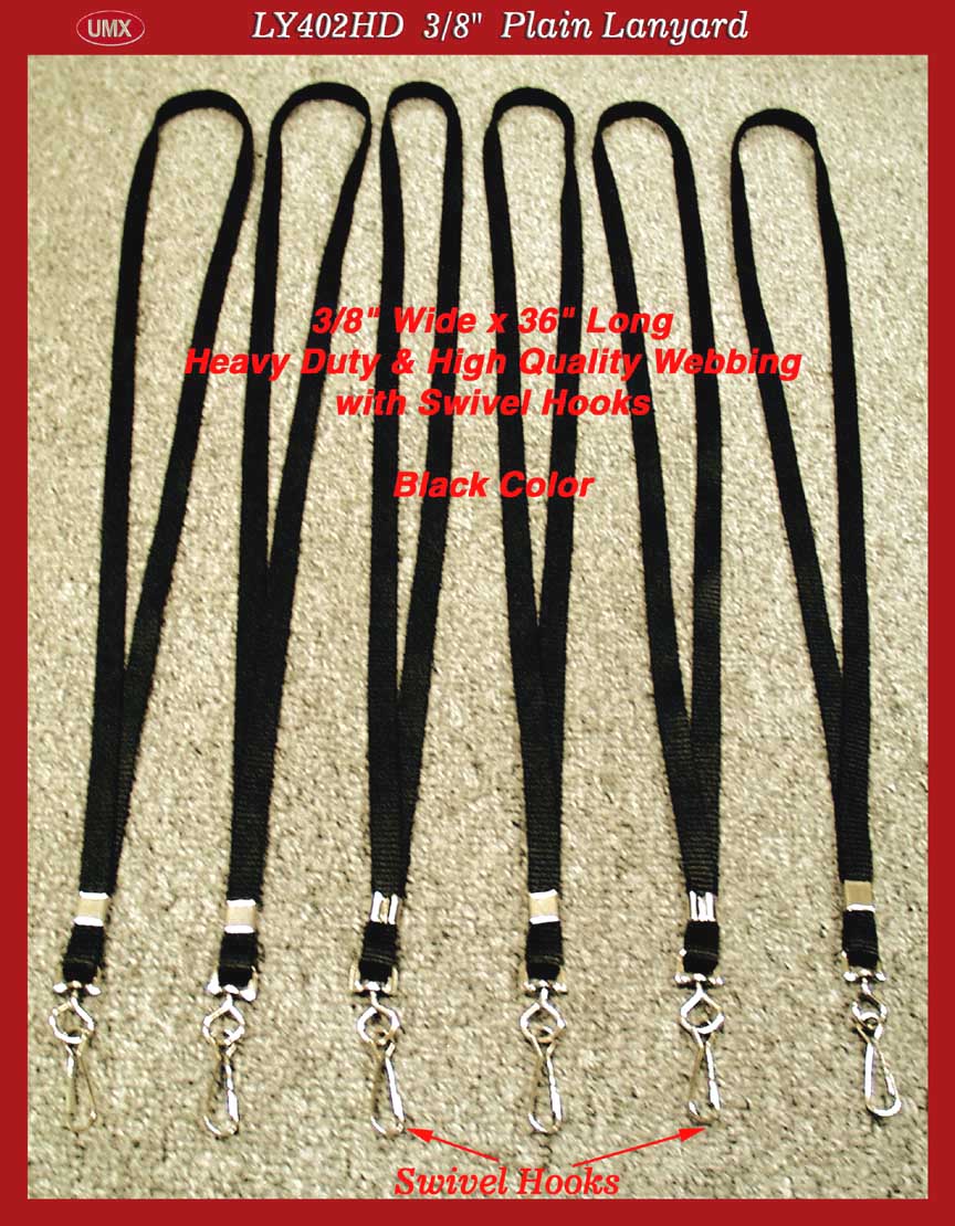 UMX High-Quality and Heavy Duty Plain Lanyard - Black Color