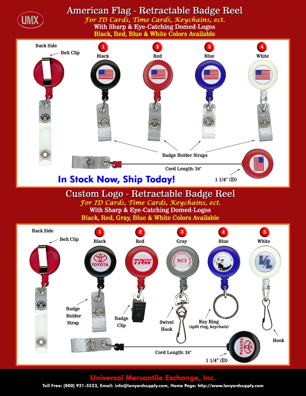 American Flag RT - 01 Retractable ID Holder, ID Holder, Badge Reels, ID Reels