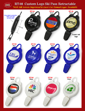 RT-01 Sample 1 - Logo Printed Retractable ID Holders with ID Straps.