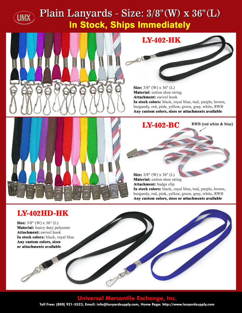 Economic Non-Printed Lanyards