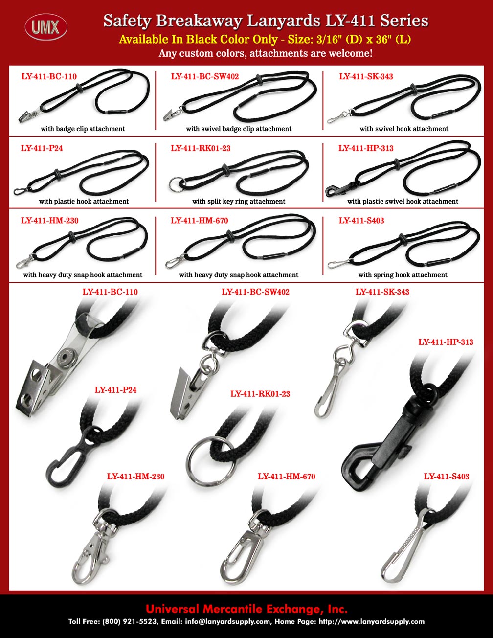 Adjustable and Detachable Rubber Tube Safety Lanyards