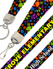 Paw Print Neck Lanyards With Pre-Printed Animal Paw Print Themes.