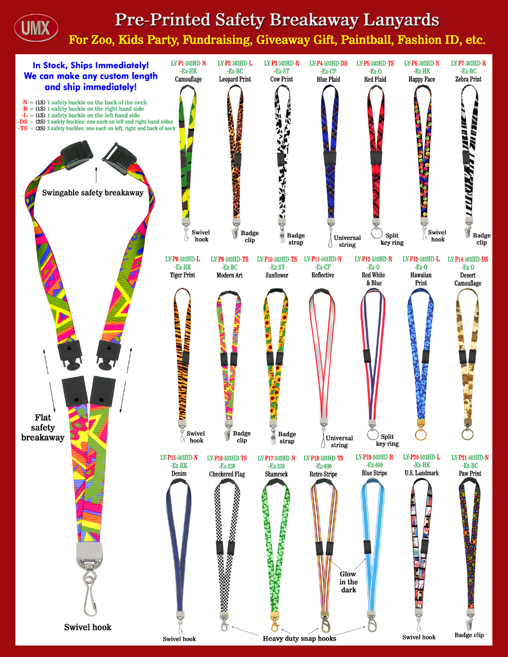 The stylish fashion lanyard straps are great for making double ends lanyards.