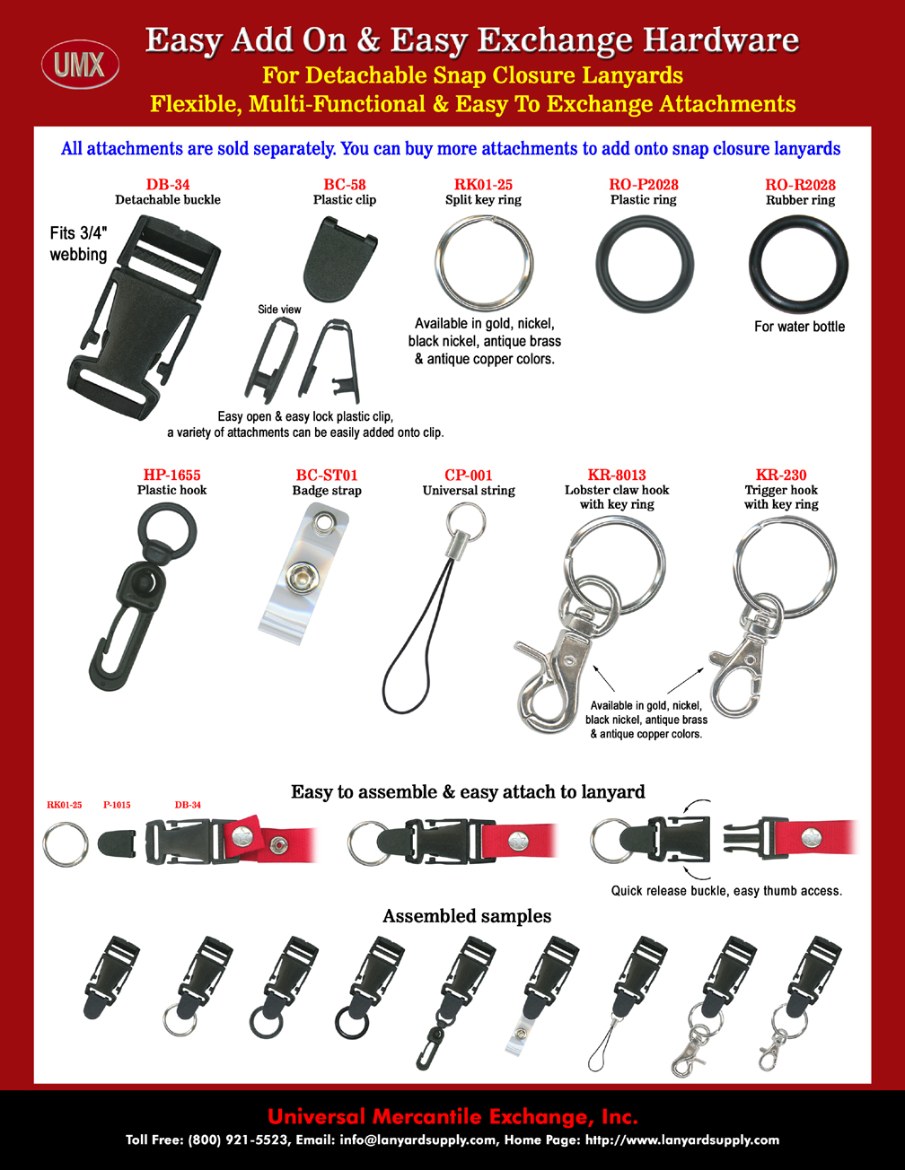 The beauty of quick release snap closure lanyards.