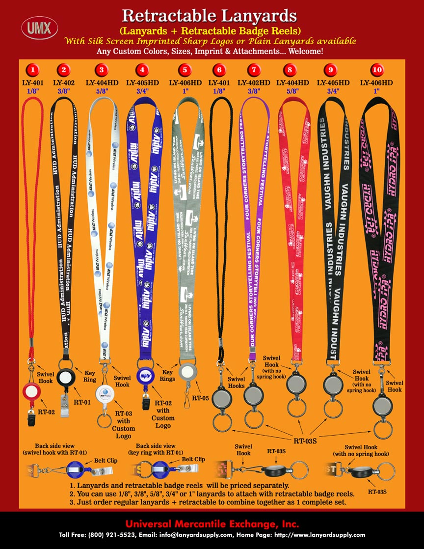 Customized Lanyards, Customized Color Lanyards, Customized Hardware Attachment Lanyards.